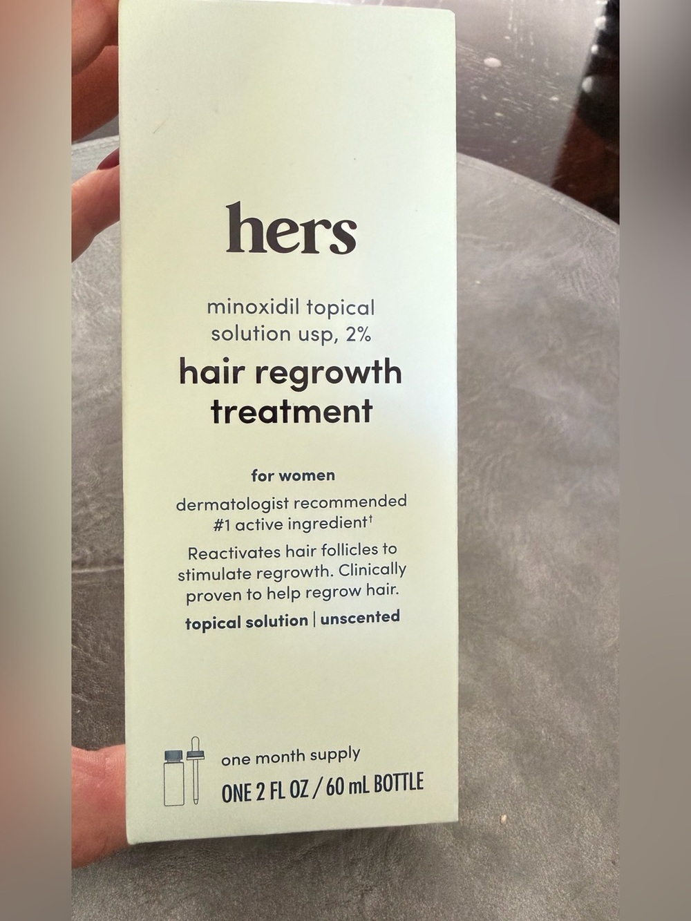hers Minoxidil 2% Topical Solution, an over-the-counter hair regrowth treatment